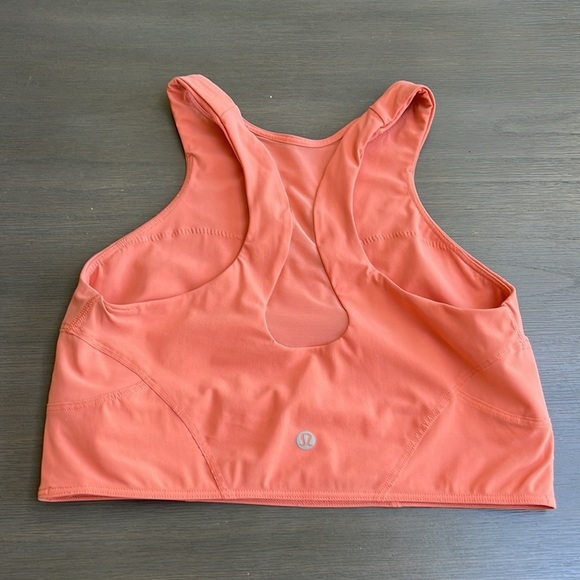Lululemon Mesh-Back Train Bra *Medium Support, High Neck Sunny Coral - Picture 7 of 7